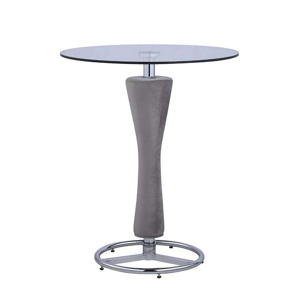 Round Glass Top Pub Table W Steel Pedestal Base Modern Motion Pub Safavieh Home 8375