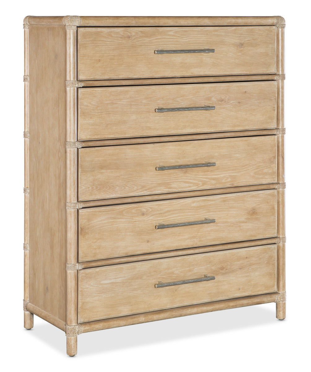 Retreat Pole Rattan Five-Drawer Chest | Hooker - 6950-90210-80