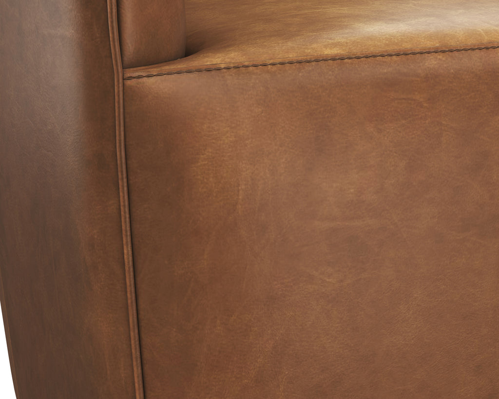 Carmine Swivel Lounge Chair - Cognac Leather | Sunpan Furniture - 111264