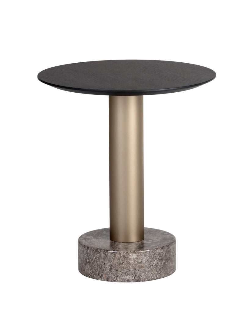 Monaco End Table - Gold - Grey Marble / Charcoal Grey | Sunpan Furniture - 104629