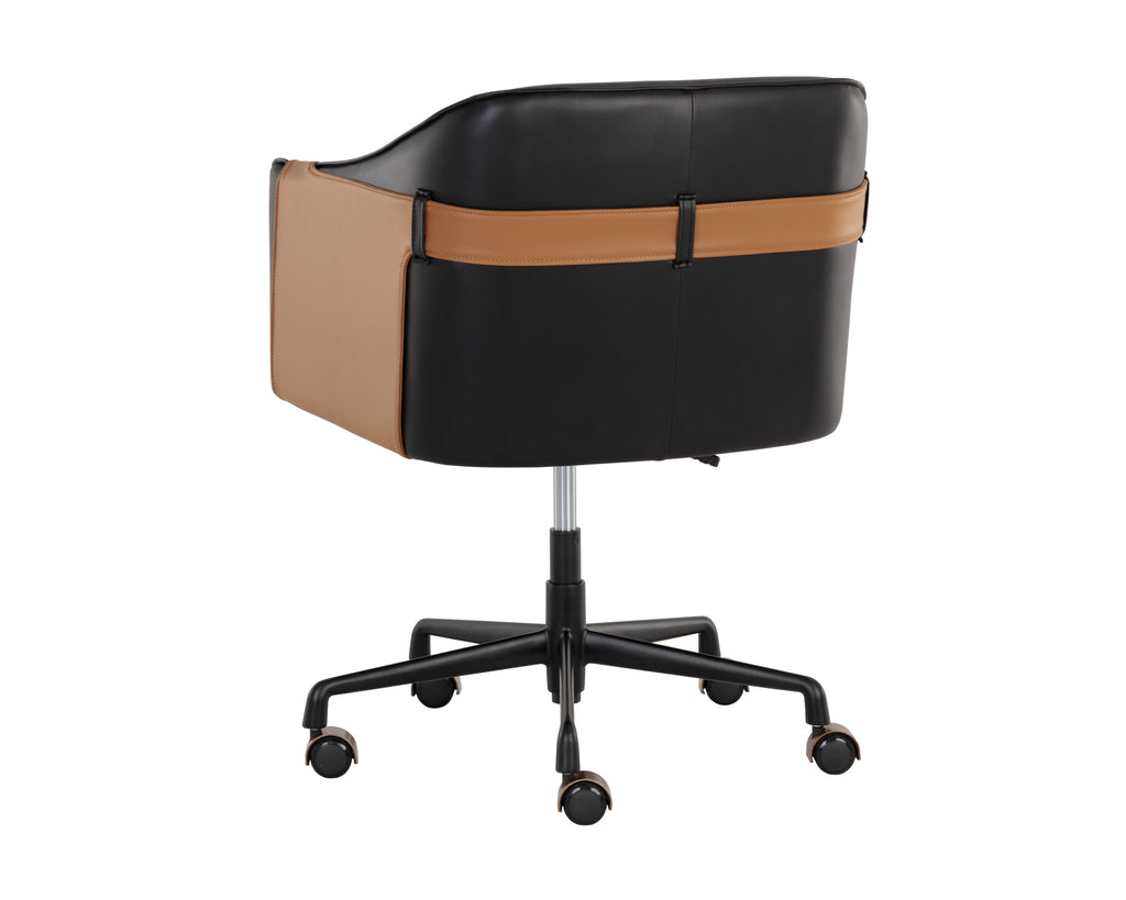 Carter Office Chair - Napa Black / Napa Cognac | Sunpan Furniture - 108757