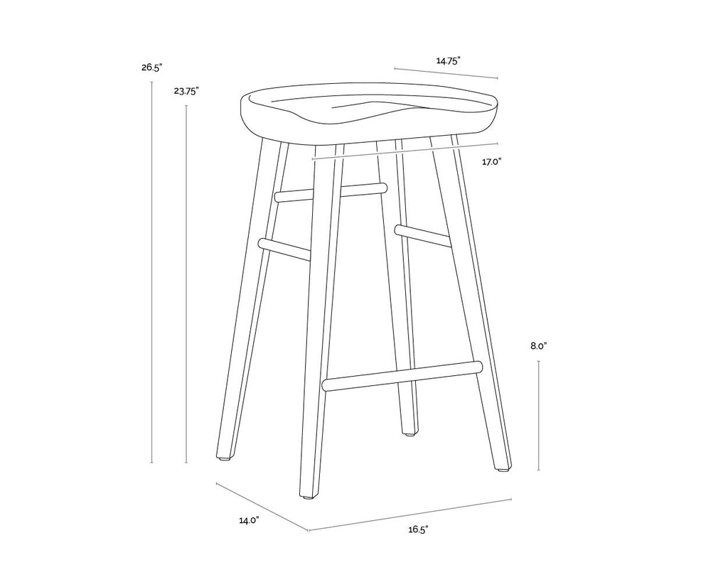 Dominic Counter Stool - Walnut | Sunpan Furniture - 107096