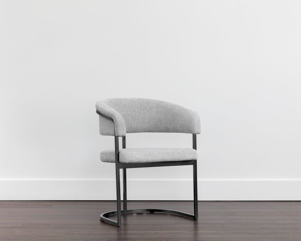 Marris Dining Armchair - Gunmetal - Belfast Heather Grey | Sunpan Furniture - 107885