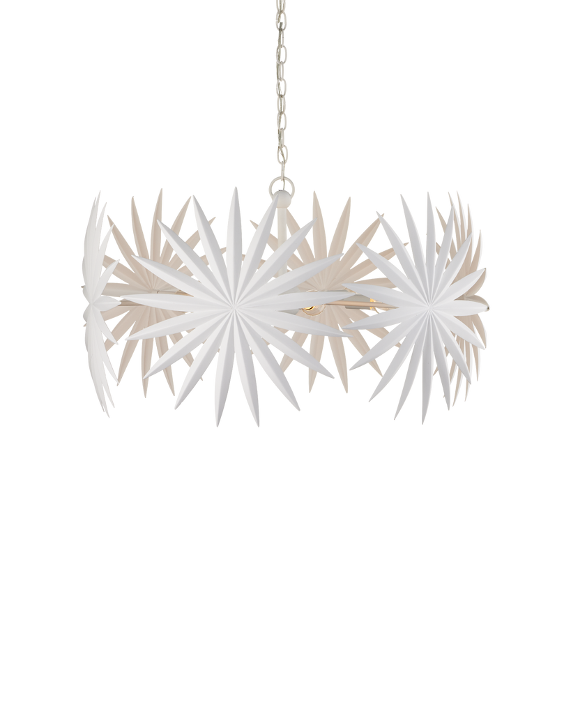 Currey & Co Bismarkia Small White Chandelier | 9000-1205