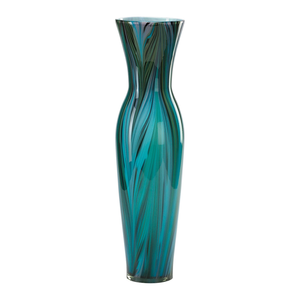 Tall Peacock Feather Vase - Multi Colored Blue | Cyan Design