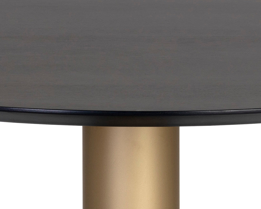 Monaco Bistro Table - Gold - Grey Marble / Charcoal Grey - 35.5" | Sunpan Furniture - 105878