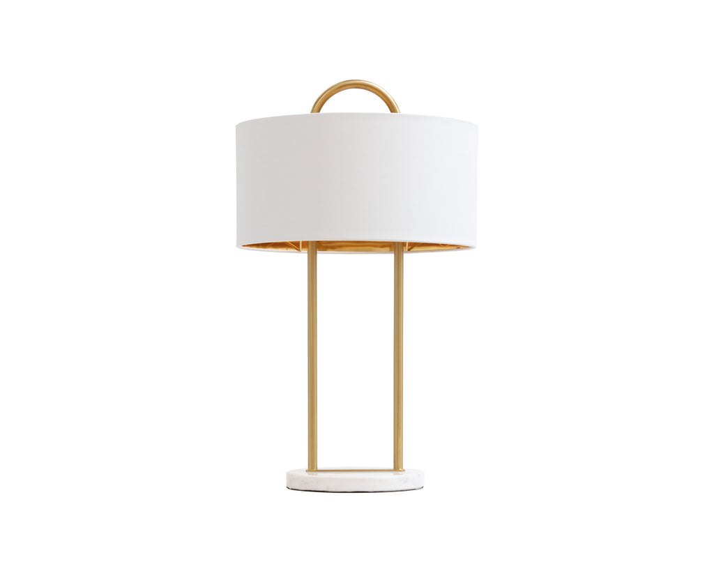 Kezna Table Lamp - White Marble - Matte White | Sunpan Furniture - 109264