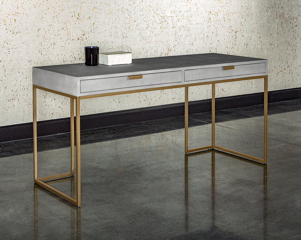 Jiro Desk - Grey Shagreen | Sunpan Furniture - 105443