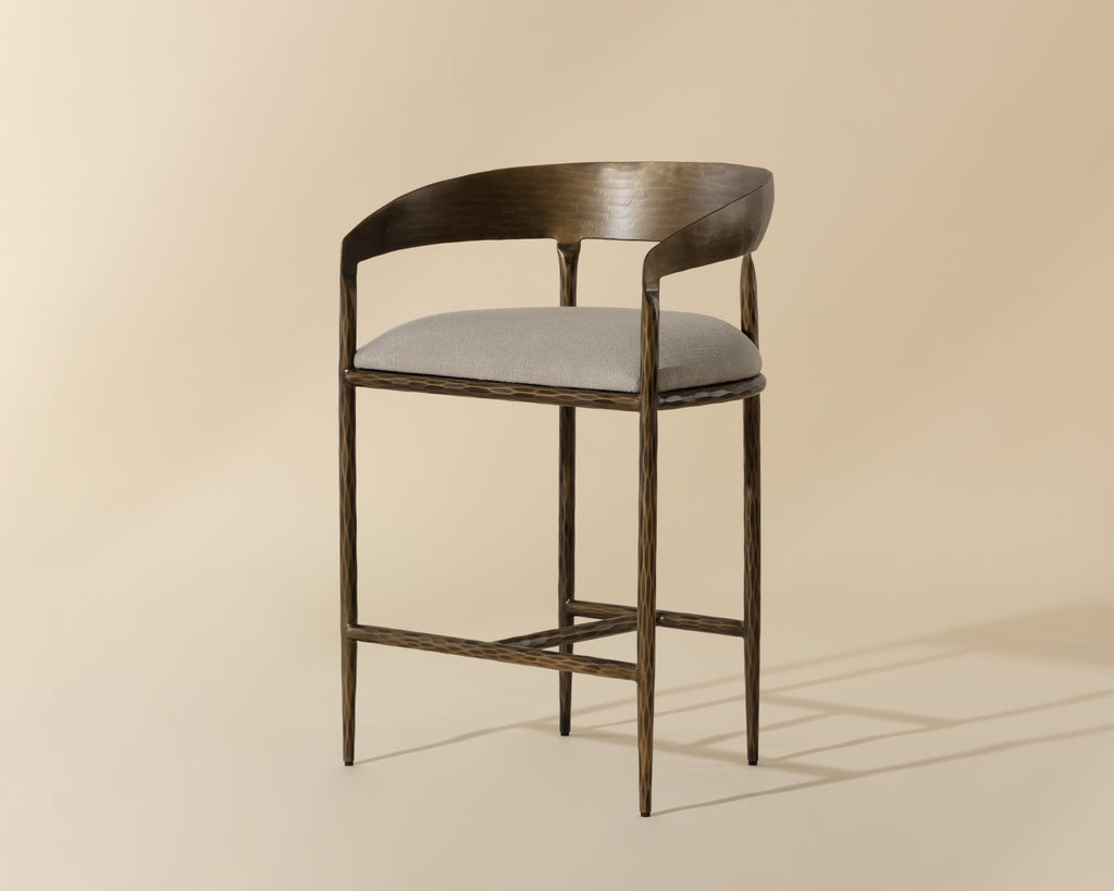 Zanatta Counter Stool - Zenith Taupe Grey | Sunpan Furniture - 110614