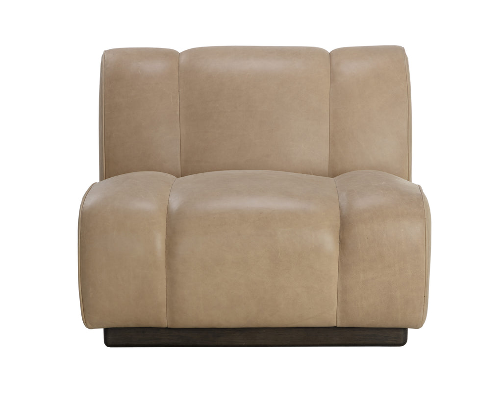 Blaise Swivel Lounge Chair - Sahara Sand Leather | Sunpan Furniture - 111320