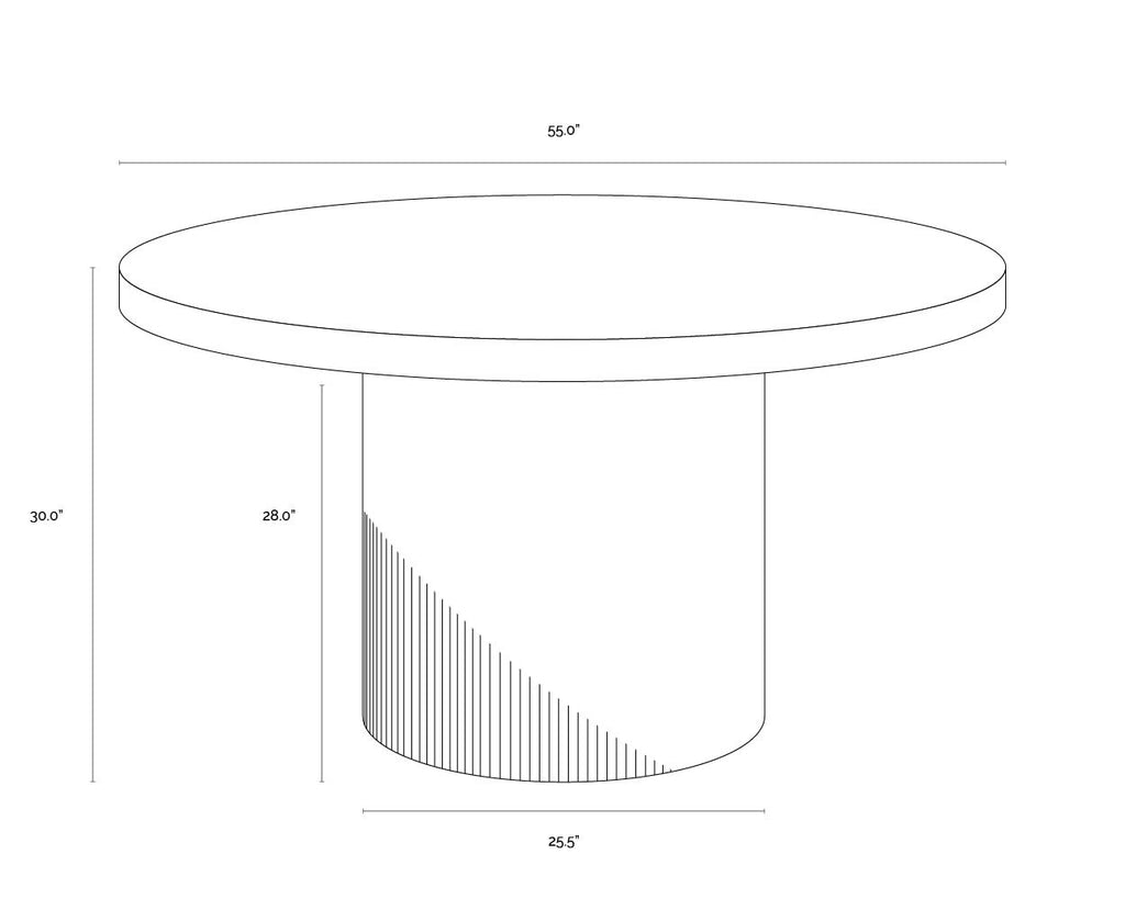 Nicolette Dining Table - White - 55" | Sunpan Furniture - 109643