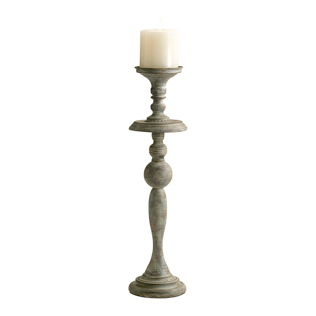 Bach Candlestick - Distressed Antiqued White - Small | Cyan Design