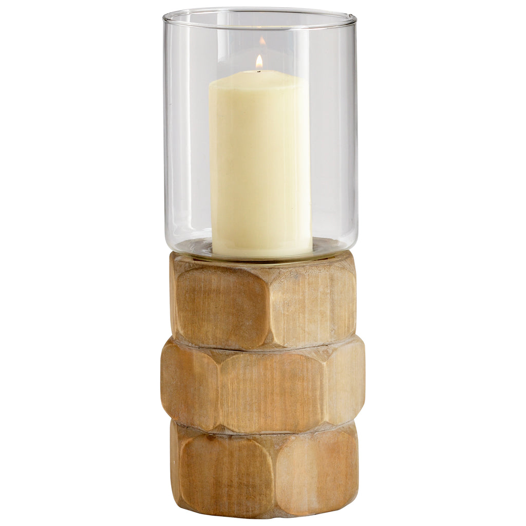 Hex Nut Candleholder - Natural Wood - Medium | Cyan Design