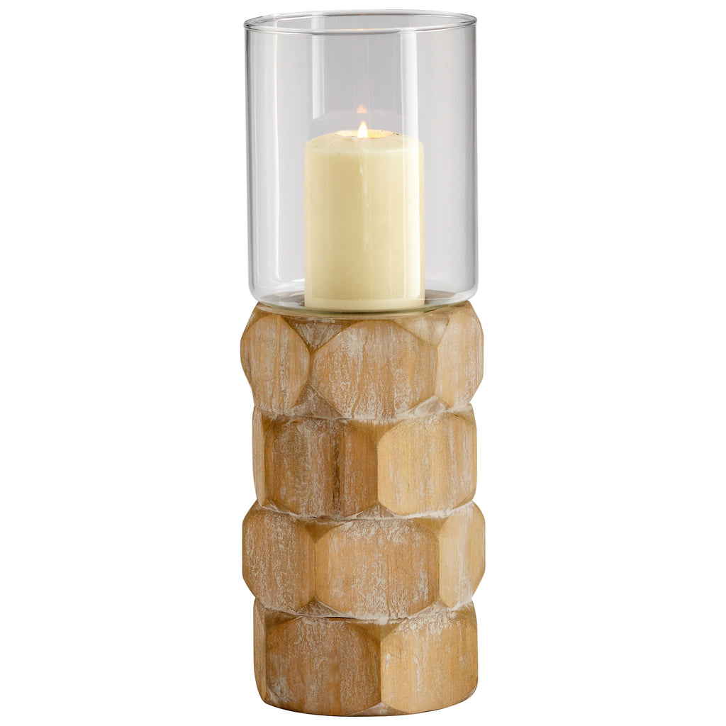 Hex Nut Candleholder - Natural Wood - Large | Cyan Design