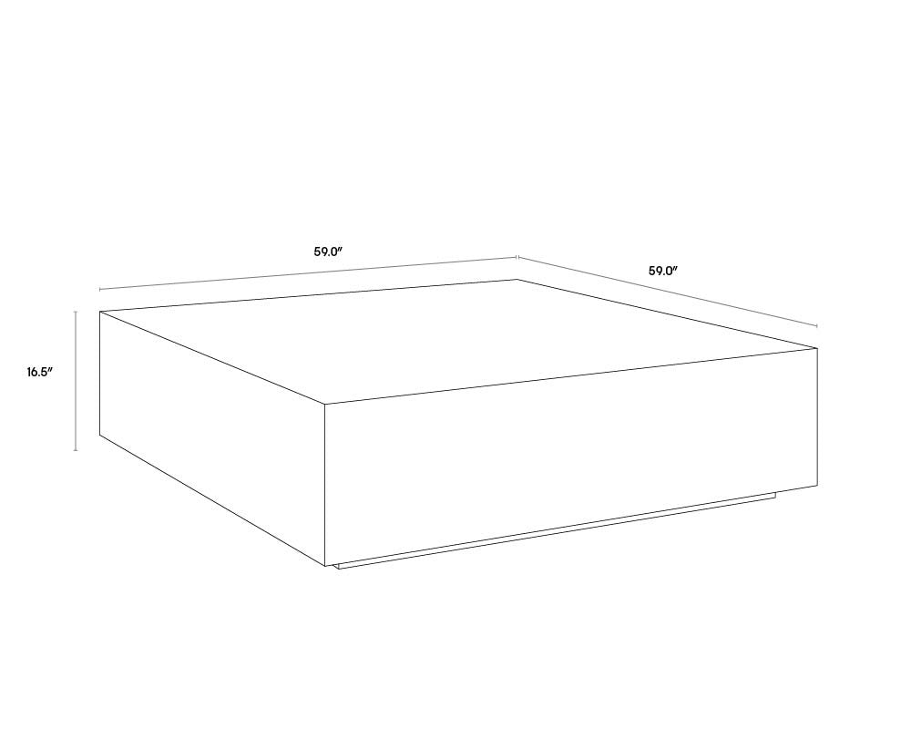 Frezco Coffee Table - Square - Grey | Sunpan Furniture - 110164