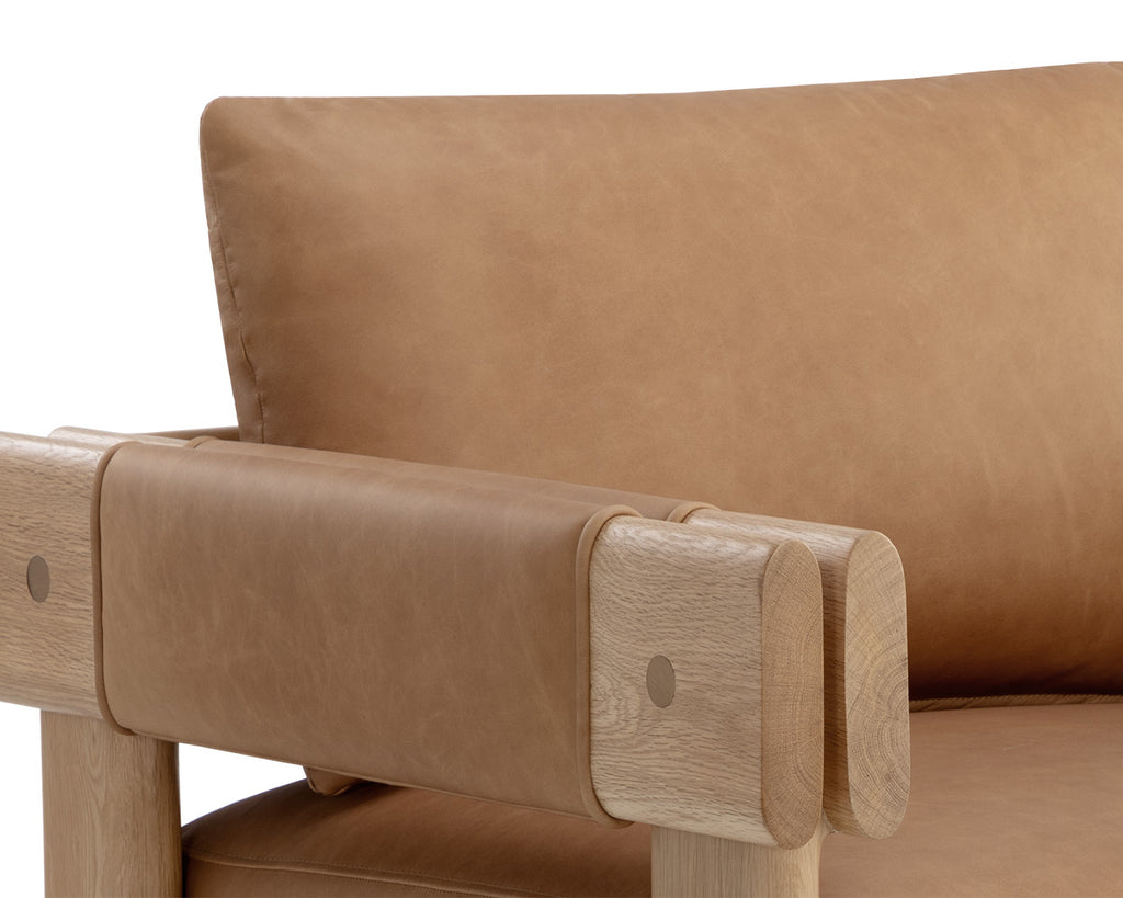 Carmichael Lounge Chair - Ludlow Sesame Leather | Sunpan Furniture - 111650