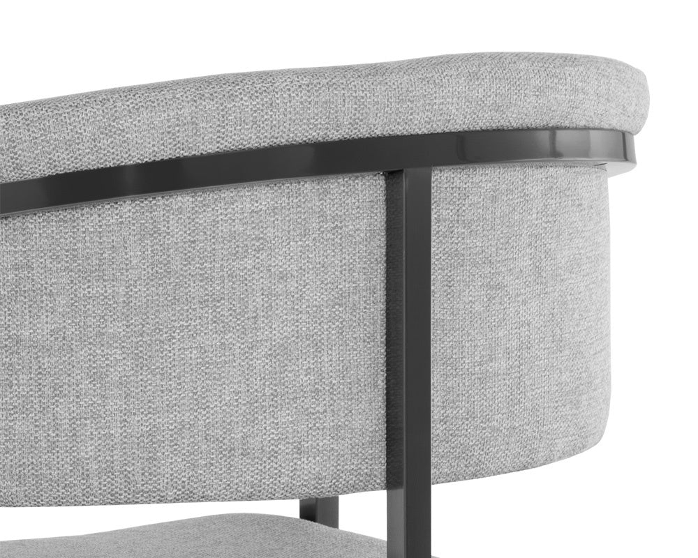 Marris Dining Armchair - Gunmetal - Belfast Heather Grey | Sunpan Furniture - 107885