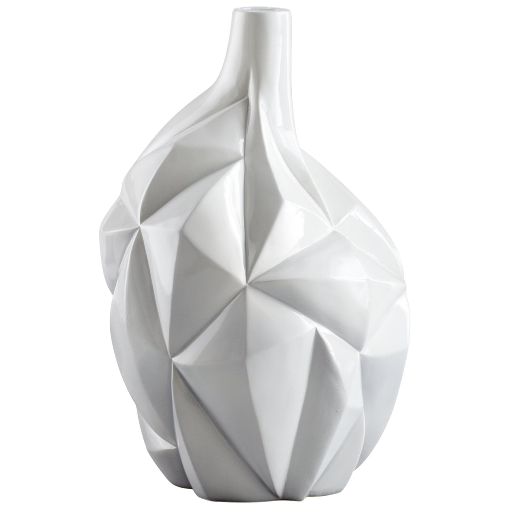 Glacier Vase - Gloss White Glaze - Small | Cyan Design