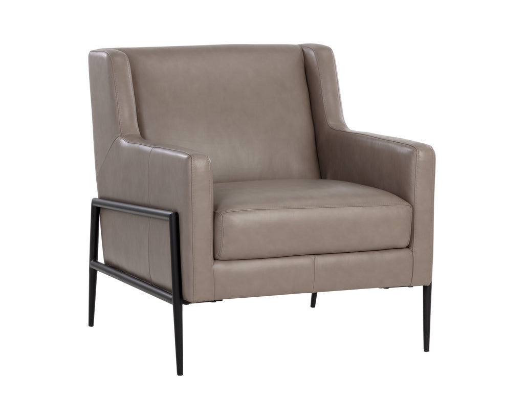 Talula Lounge Chair - Alpine Grey Leather | Sunpan Furniture - 107697