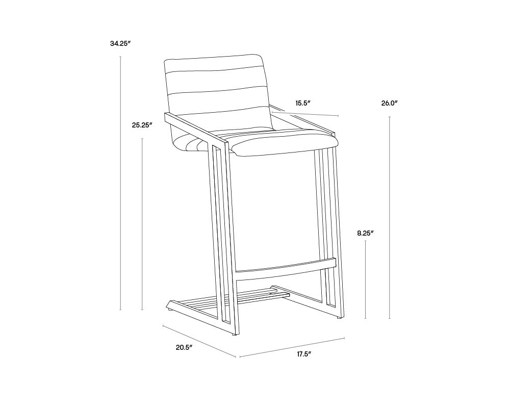 Webber Counter Stool - Cantina Black | Sunpan Furniture - 104735