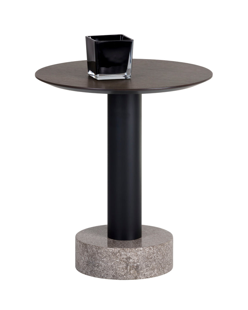 Monaco End Table - Black - Grey Marble / Raw Umber | Sunpan Furniture - 104630