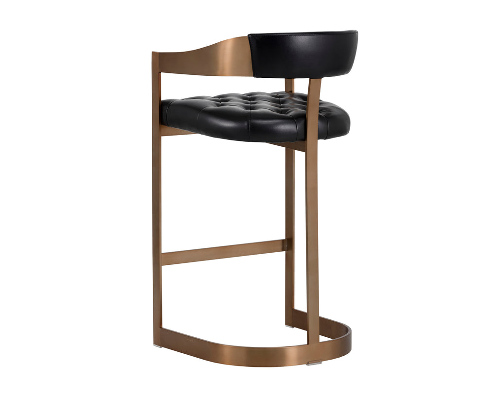 Beaumont Barstool - Antique Brass - Cantina Black | Sunpan Furniture - 103777