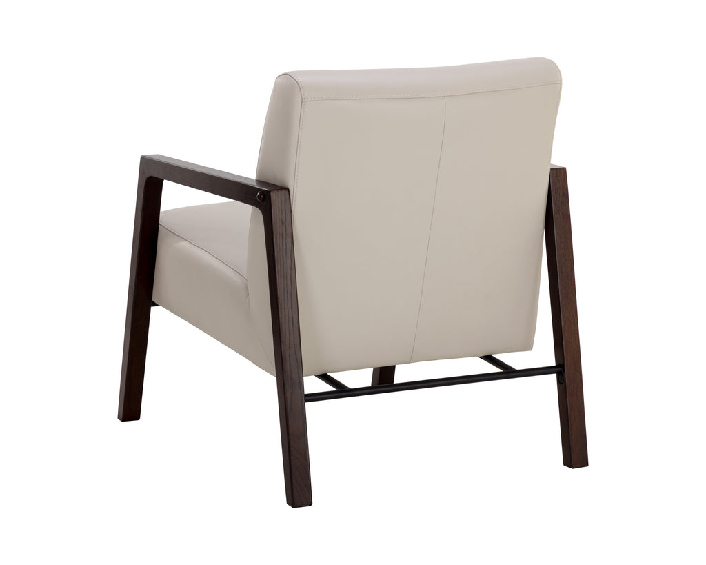 Neymar Lounge Chair - Linea Light Grey Leather | Sunpan Furniture - 107703