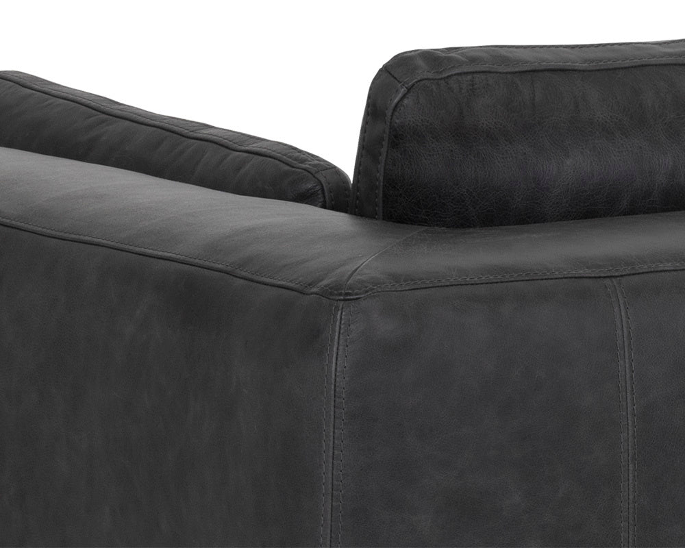 Burr Sofa - Serbia Black Leather | Sunpan Furniture - 106140