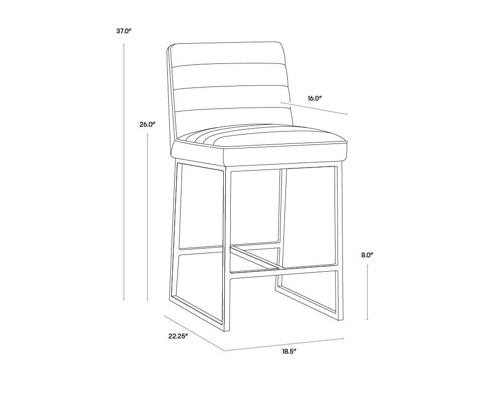 Spyros Counter Stool - Overcast Grey | Sunpan Furniture - 103897