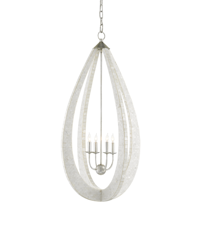 Currey & Co Arietta White Teardrop Chandelier | 9000-0769