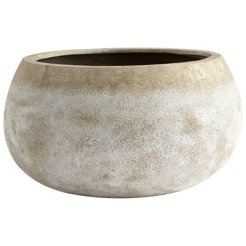 Round Stoney Planter - Ash Stone - Large | Cyan Design