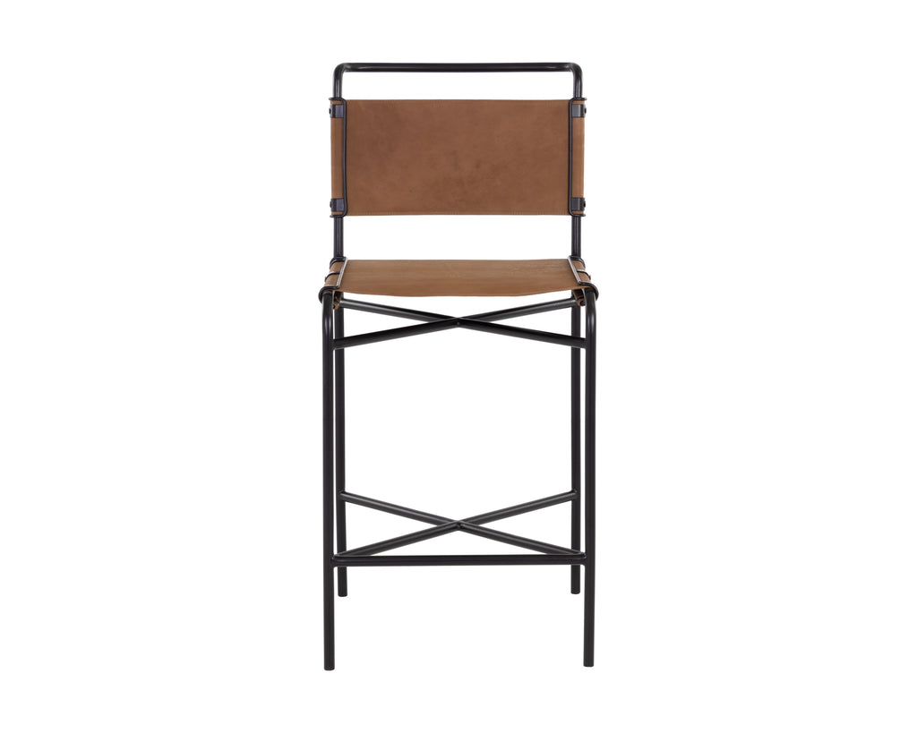 Corrigan Counter Stool - Cognac Leather | Sunpan Furniture - 109088