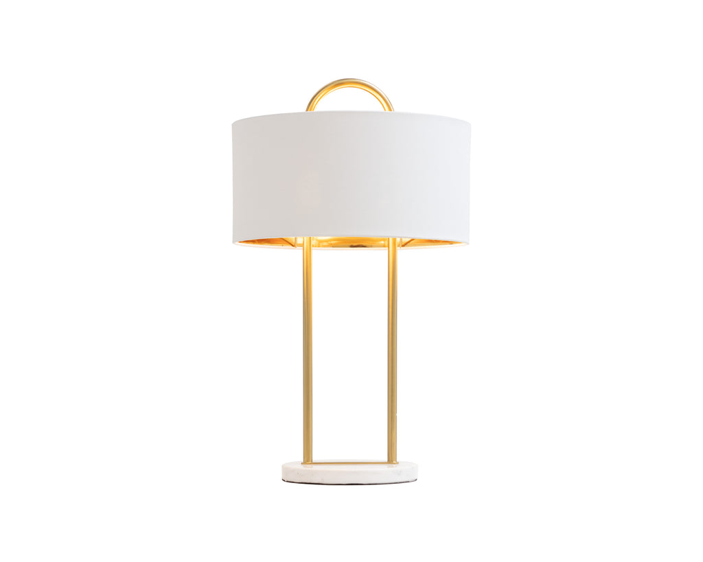 Kezna Table Lamp - White Marble - Matte White | Sunpan Furniture - 109264