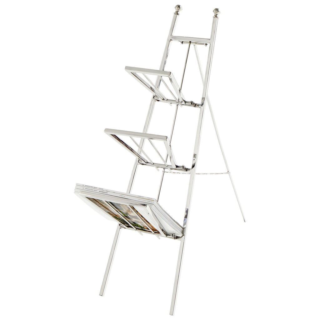 Easel Magazine Rack - Polished Nickel | Cyan Design