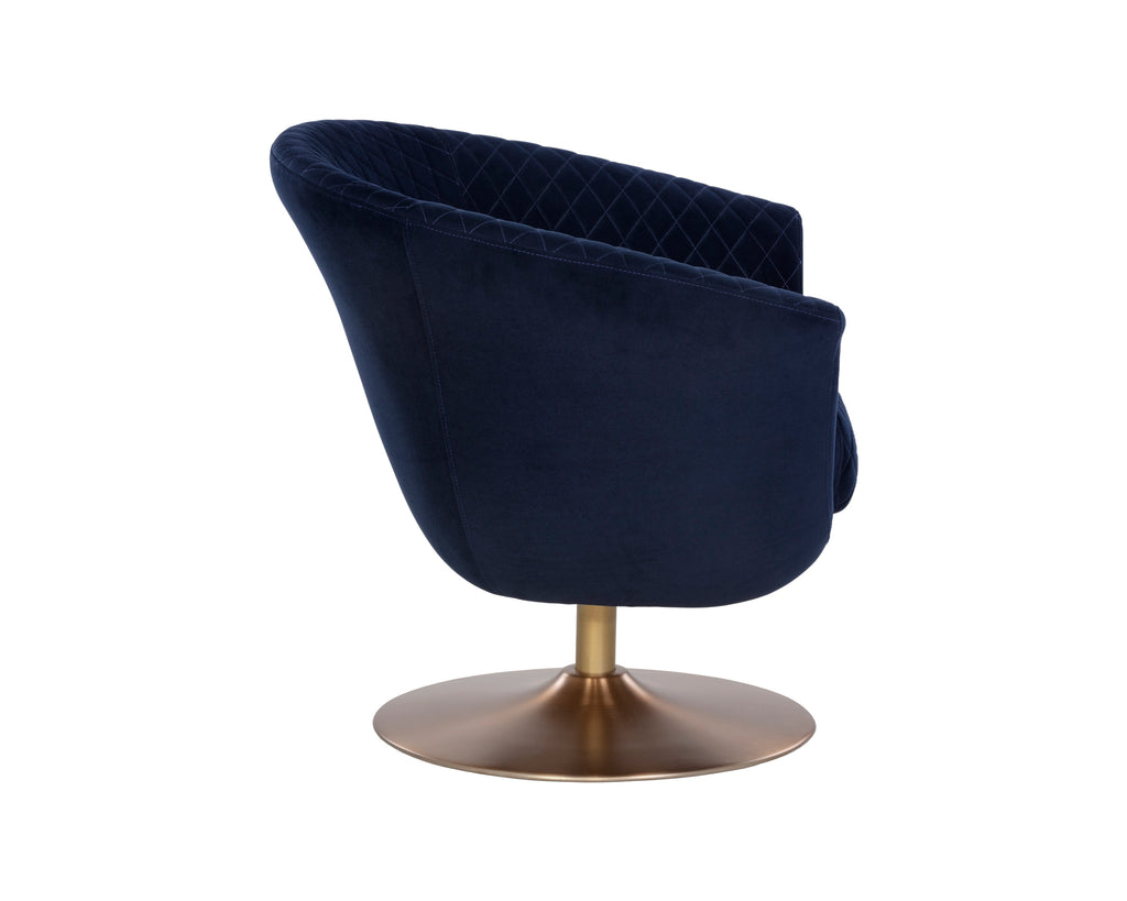 Carine Swivel Lounge Chair - Quilted Abbington Navy | Sunpan Furniture - 108045