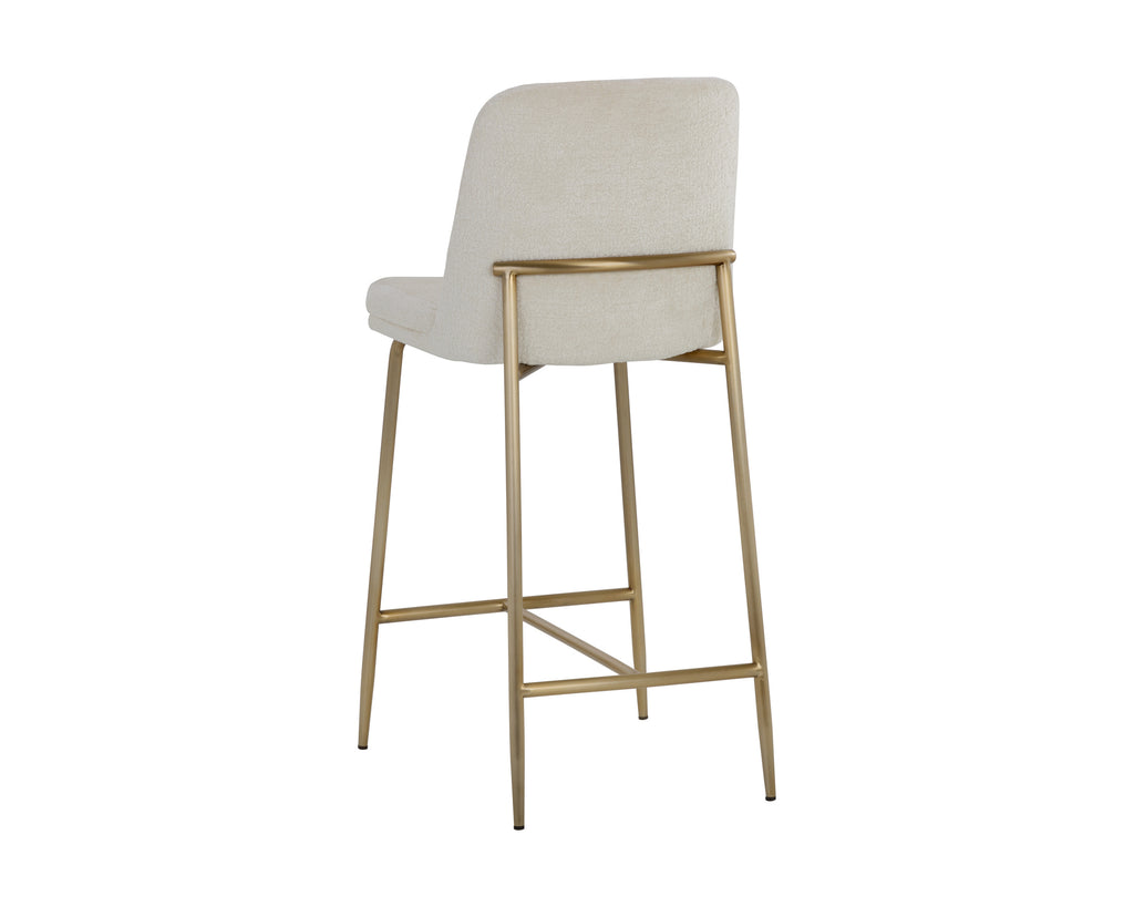 Zeke Counter Stool - Antique Brass - Bergen Ivory | Sunpan Furniture - 109182