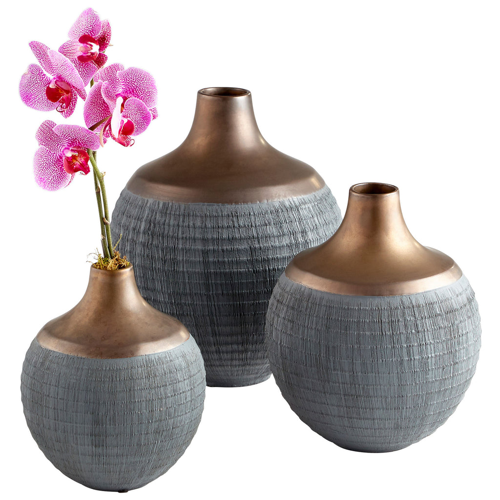 Osiris Vase - Charcoal Grey And Bronze - Small | Cyan Design