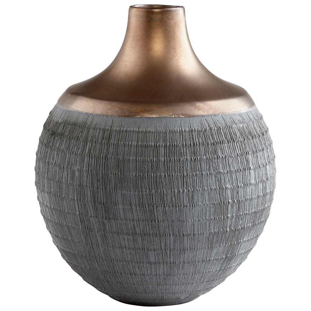 Osiris Vase - Charcoal Grey And Bronze - Medium | Cyan Design