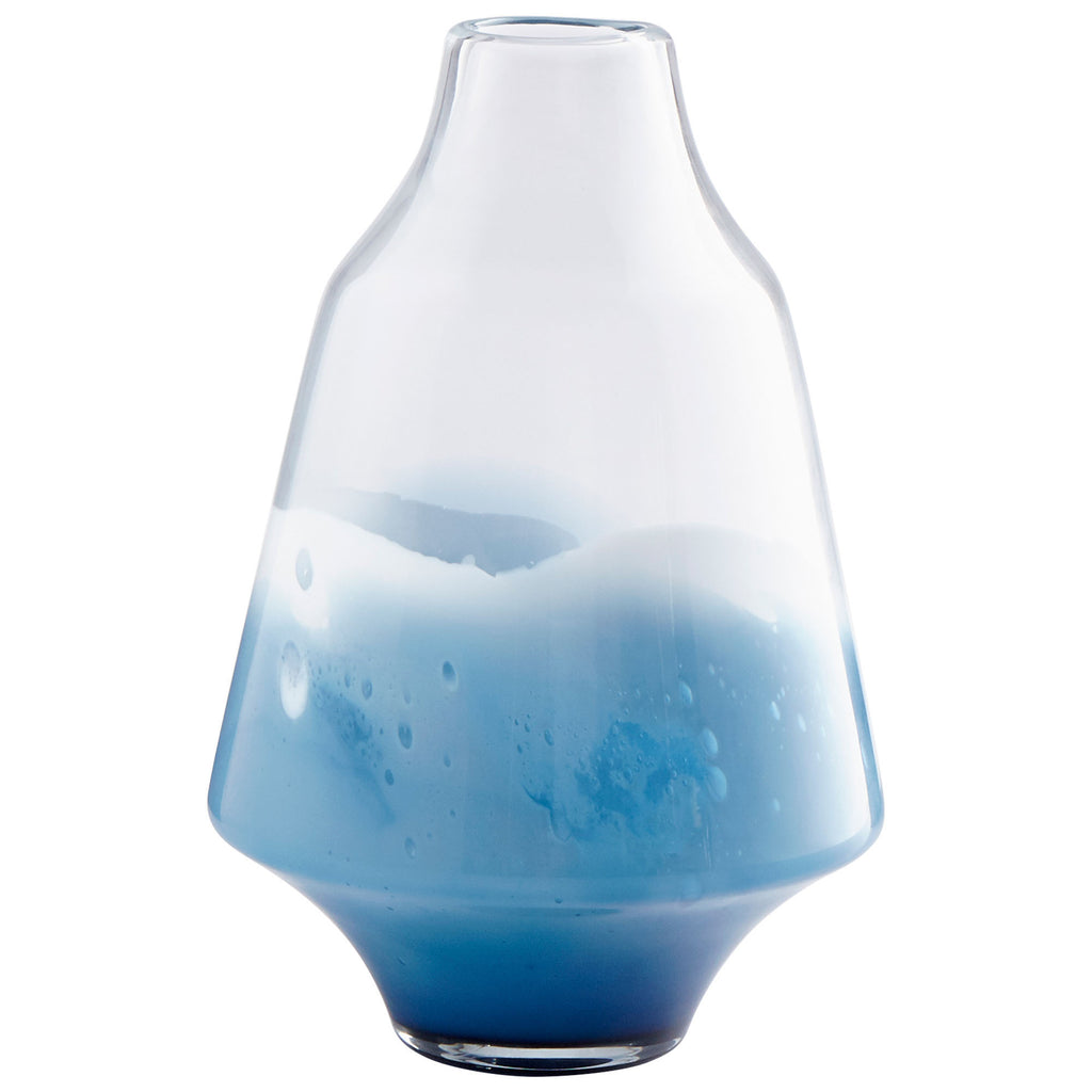 Water Dance Vase - Clear And Cobalt - Large | Cyan Design