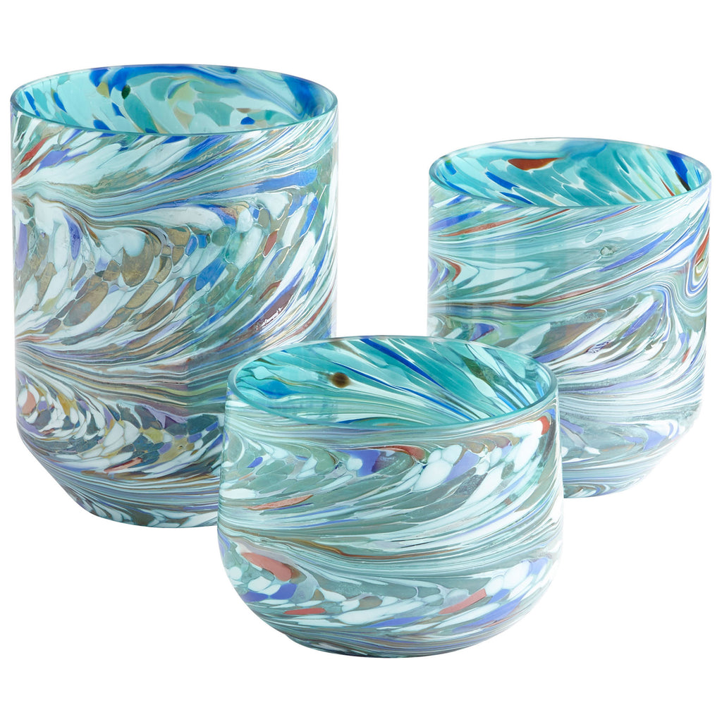 Round Wanaka Vase - Jade Mosiac - Large | Cyan Design