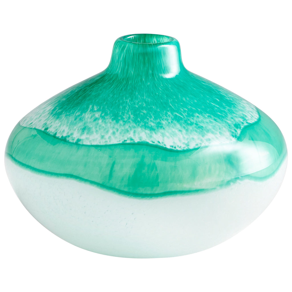 Iced Marble Vase - Turquoise & White - Small | Cyan Design