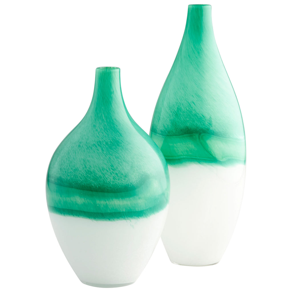 Iced Marble Vase - Turquoise & White - Large | Cyan Design