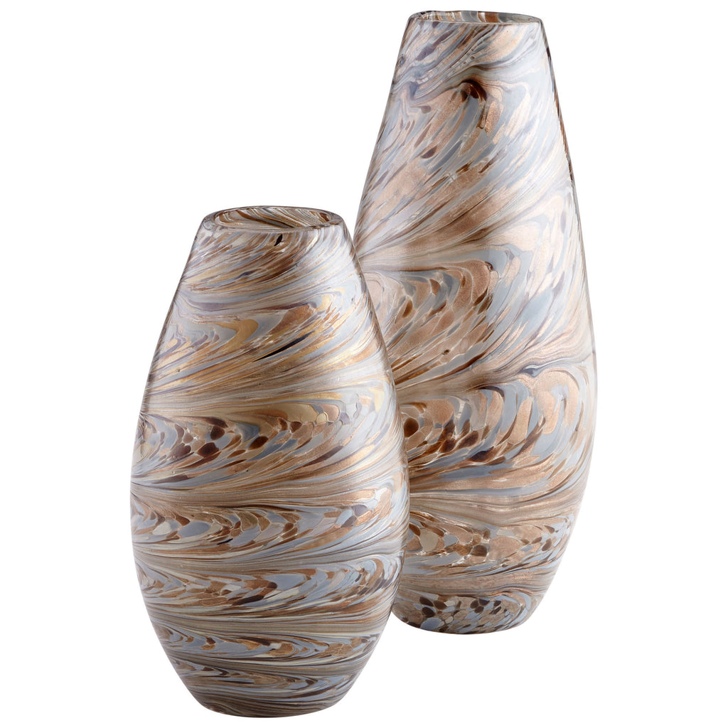 Caravelas Vase - Metallic Sand Swirl - Small | Cyan Design