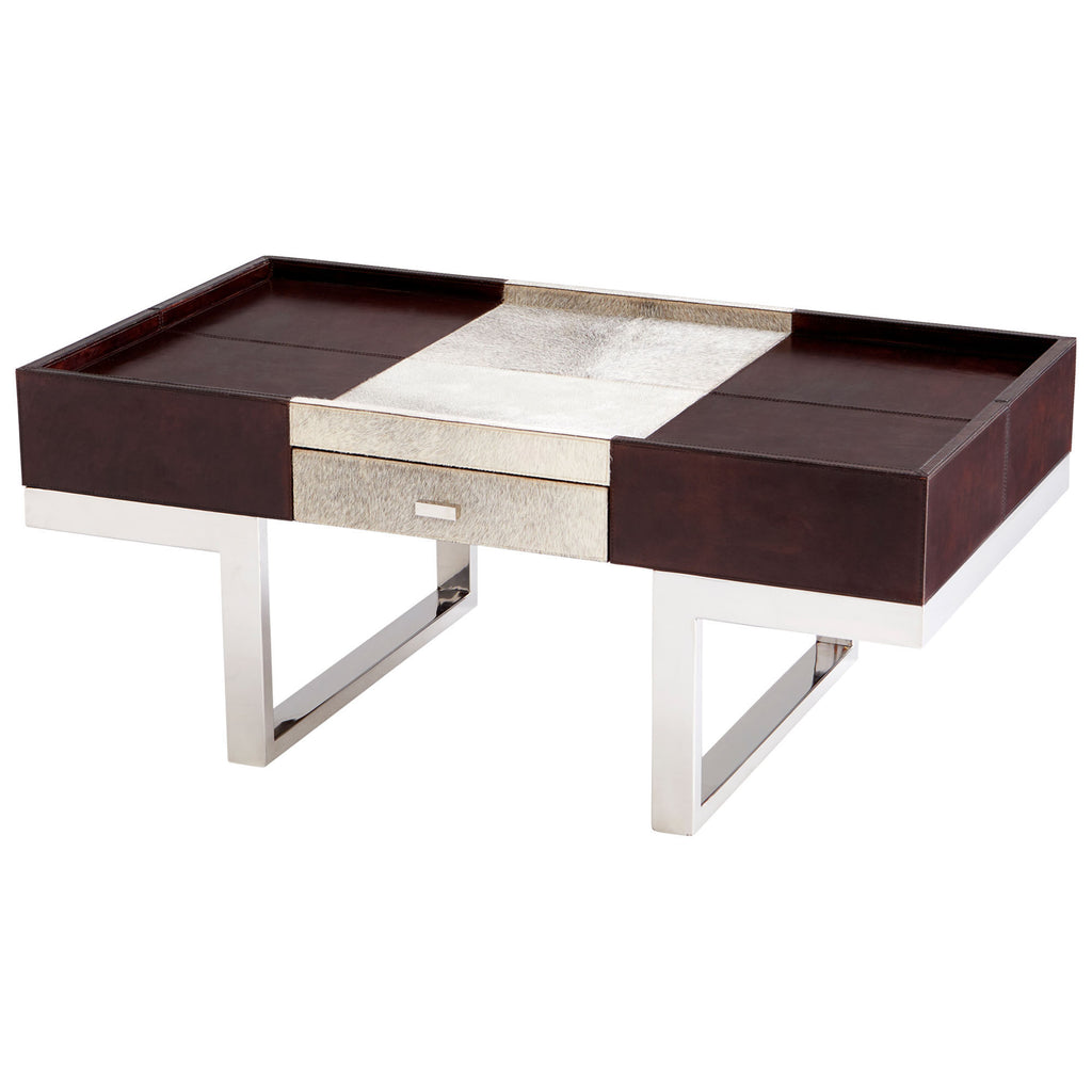 Curtis Coffee Table - Stainless Steel And Brown | Cyan Design