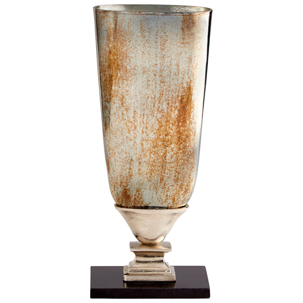 Chalice Vase - - Verdi Platinum Glass - Small | Cyan Design