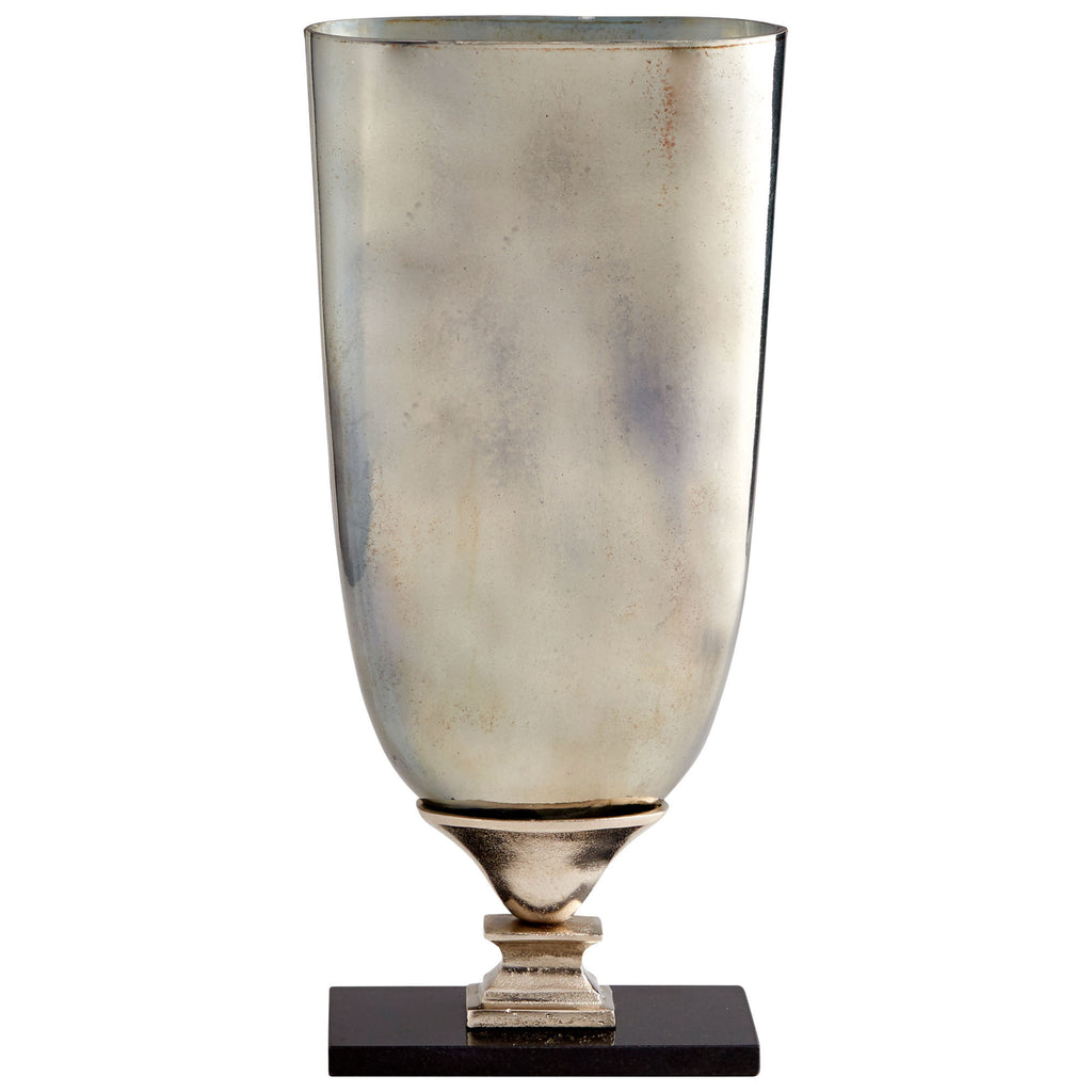 Chalice Vase - - Verdi Platinum Glass - Large | Cyan Design