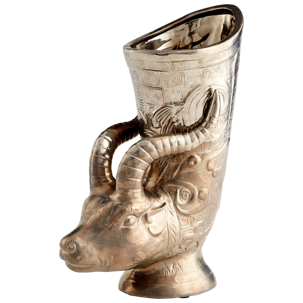 Bharal Headed Vase - Polished Pewter | Cyan Design