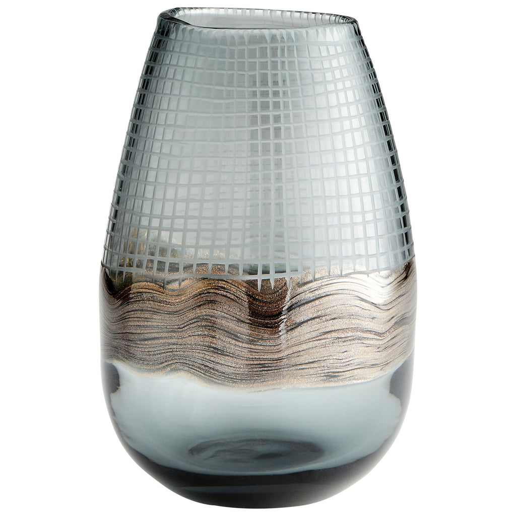 Axiom Vase - Clear And Glitter Gold - Small | Cyan Design