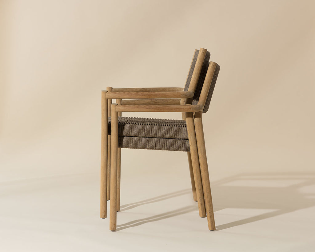 Kavala Stackable Dining Armchair - Natural | Sunpan Furniture - 111560