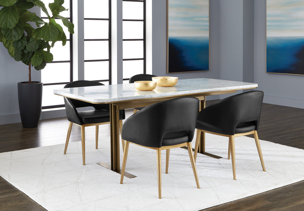 Thatcher Dining Armchair - Champagne Gold - Onyx | Sunpan Furniture - 102797